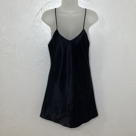 Victoria's Secret Other - Vintage Victoria’s Secret gold label black satin babydoll nightgown size XS EUC